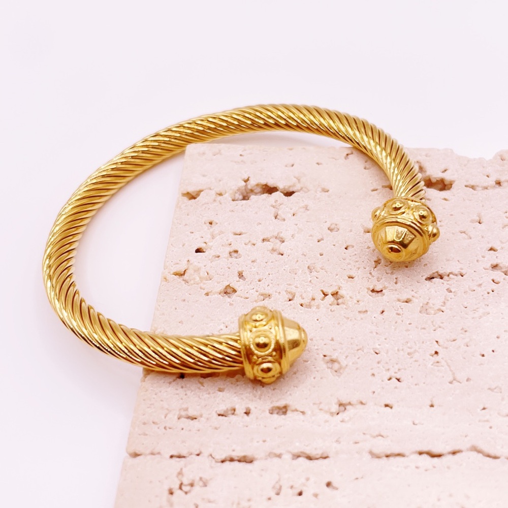 Gold Twisted Bangle Bracelet